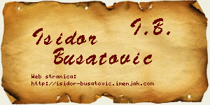 Isidor Bušatović vizit kartica